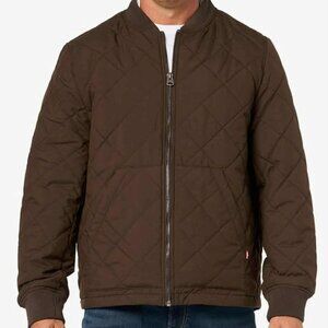 LEVIS BROWN DIAMOND QUILTED BOMBER JACKET SMALL